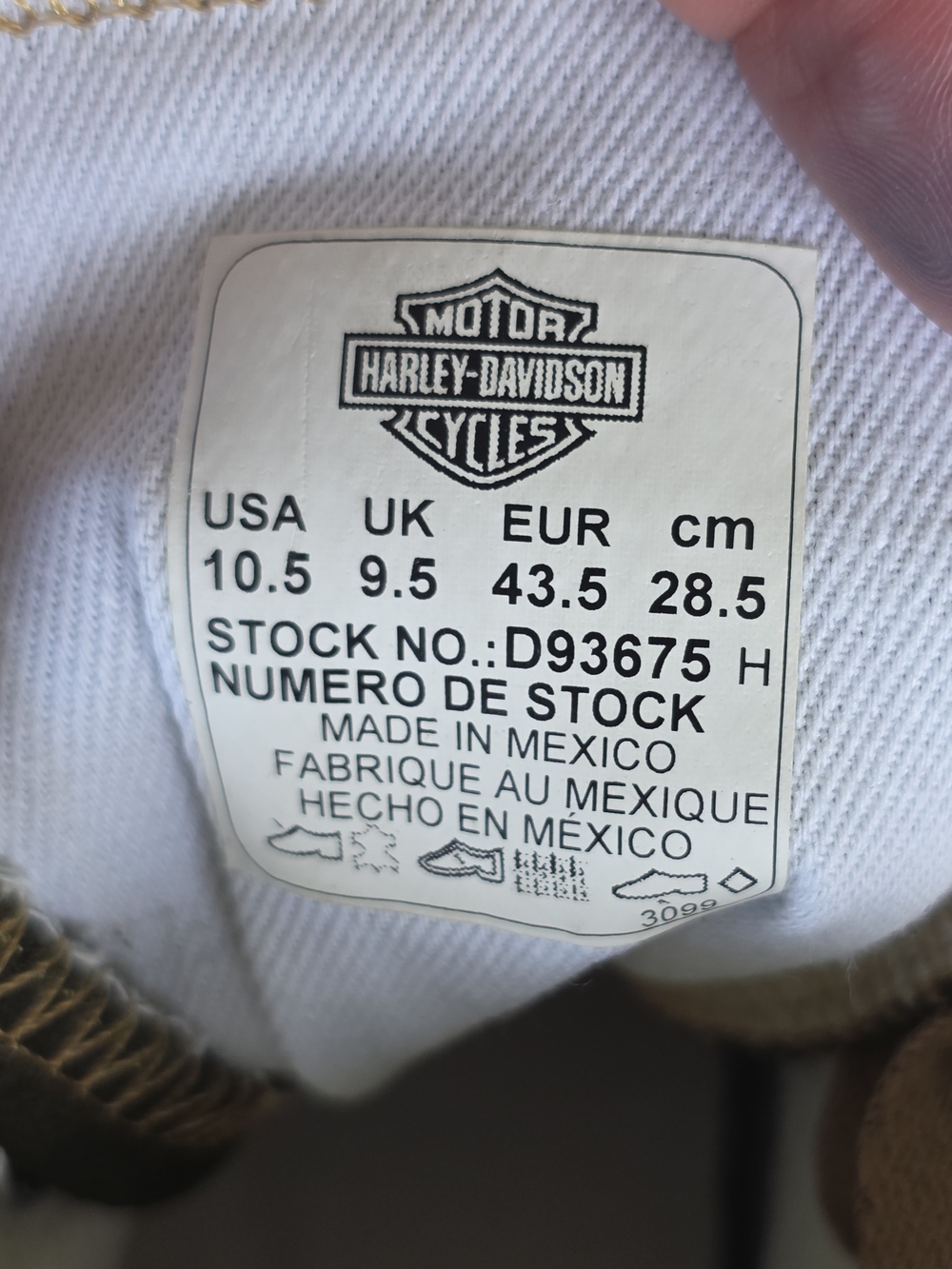 Harley-Davidson Olive Green and Tan High-Top Sneakers - Picture 6 of 7